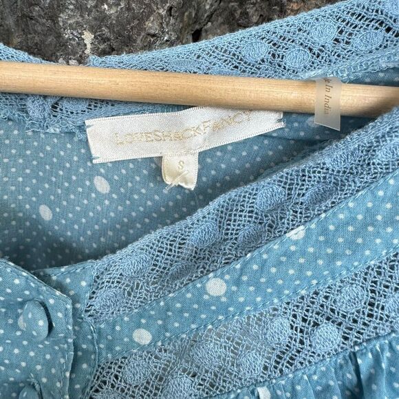 NWT Love Shack Fancy Women's Blue Bunnie Blouse Small - Picture 4 of 16